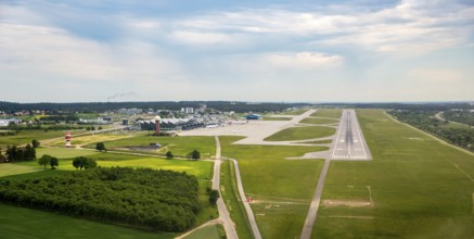 Approach to Gdansk International Airport, runway, GdaÅsk, Baltic Sea coast, pomorskie, Poland,