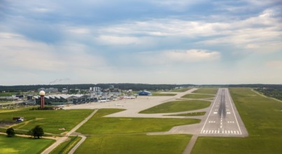 Approach to Gdansk International Airport, runway, GdaÅsk, Baltic Sea coast, pomorskie, Poland,