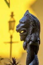 Sculpture in the shape of a lion in the Plazuela del Cristo square, Trinidad, Cuba, Sancti