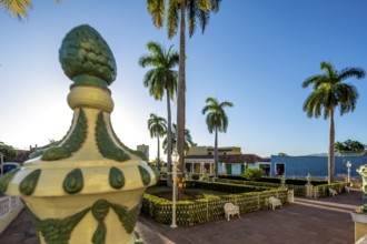 Plaza Major with palm trees in the centre of Trinidad, Trinidad, Cuba, Sancti Spíritus, Sancti