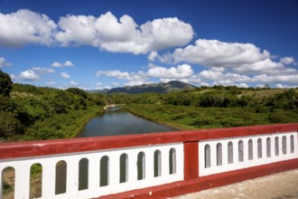 River with red bridge area between Santa Clara and Trinidad Valley of Ingenios, Valle de los