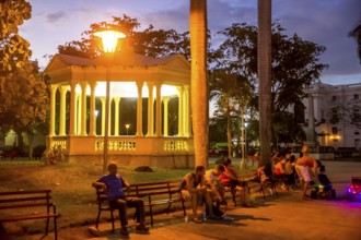 Park pavilion, Neoclassical Marti Library in the centre of Santa Clara, Biblioteca Marti,
