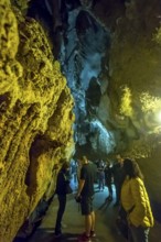 Tourists roam the caves, Caves of the Indians, Cueva del Indio, underground caves with a