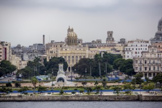 View of the harbour book of Old Havana on the Malecón, La Habana, Cuba, Cuba