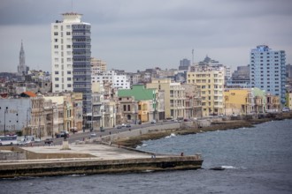 View of the harbour book of Old Havana on the Malecón, La Habana, Cuba, Cuba