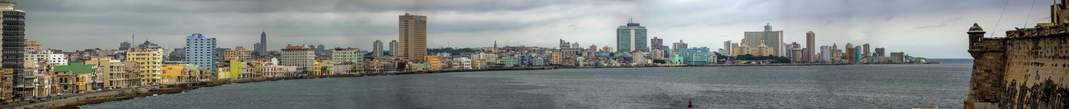View of the harbour book of Old Havana on the Malecón, La Habana, Cuba, Cuba