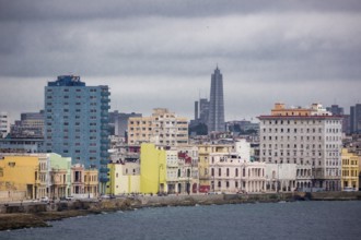 View of old Havana with the Malecon and the Jose Marti Monument on the Square of the Revolution, La