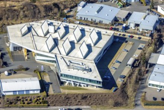 Aerial view, commercial area Gerlingen with Drehmo GmbH in Hillmicke, Wenden, Sauerland, North