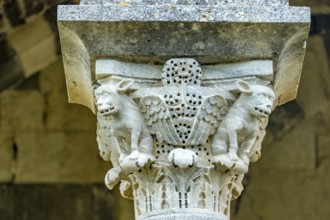 Sardinia, animal motifs on the capitals, Santissima TrinitÃƒÂ di Saccargia, Romanesque church,
