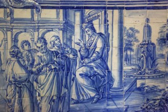 Aristotle teaches on the tiles, classical azuleros in the university, Colégio do Esírito Santo, old