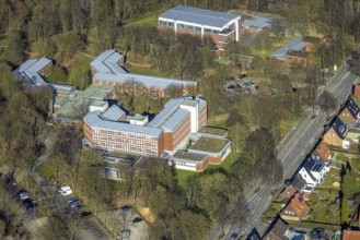 Aerial photo, media centre of the Soest district educational institution, Soest, Soester Börde,