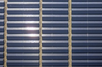 Aerial view, solar park, photovoltaic plant Sternweg, Hattrop, Soest, Soester Börde, North