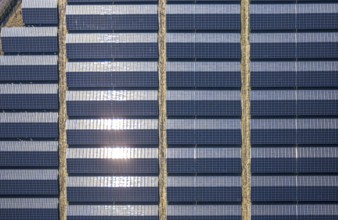 Aerial view, solar park, photovoltaic plant Sternweg, Hattrop, Soest, Soester Börde, North