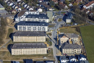 Aerial view, Belgian Quarter Soest, construction site with renovation, Soest, Soester Börde, North