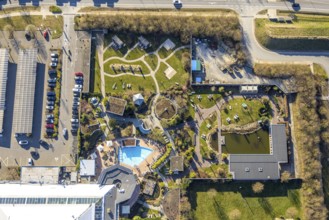 Aerial view, Aqua Spa and Aqua Fun Soest adventure pool, Soest, Soester Börde, North