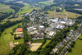 Aerial view, commercial area Wuppertaler Straße / Am Leveloh, Obersprockhövel, Sprockhövel, Ruhr