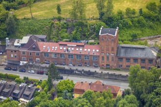 Aerial view, former Alte Haase colliery and Malakowturm, Niedersprockhövel, Sprockhövel, Ruhr area,