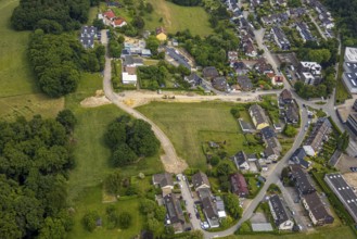 Aerial view, construction site road construction Gedulderweg, Niedersprockhövel, Sprockhövel, Ruhr