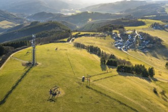 Aerial view, local view with distant view, observation tower Schomberg Richtfunkturm,