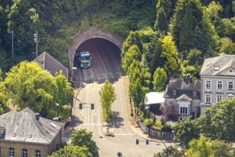 Aerial view, tunnel Velbert-Langenberg at the corner of Dr.-Hans-Karl-Glinz-Straße and Hauptstraße,