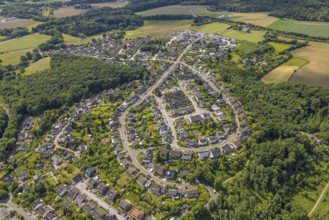 Aerial view, residential area housing estate Homberg between Krumbeckstraße and Hügelstraße, above