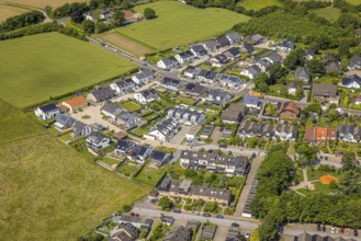 Aerial view, residential area and housing estate single-family houses new development area