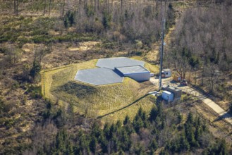 Aerial photo, radio mast, Wenden, Sauerland, North Rhine-Westphalia, Germany, DE, Europe, radio