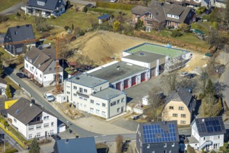 Aerial photo, fire station volunteer fire brigade Gerlingen, Gerlingen, Wenden, Sauerland, North
