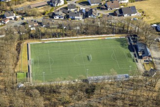 Aerial view, football stadium sports field Am Winterhagen, Altenhof, Wenden, Sauerland, North