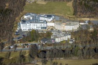 Aerial view, St. Josefsheim retirement home, Caritas centre new building construction site, Wenden,