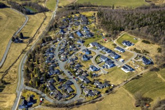 Aerial view, holiday park Schönau, Wenden, Sauerland, North Rhine-Westphalia, Germany, DE, Europe,