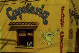 Street scene in Trinidad with café advertising, Trinidad, Cuba, Sancti Spíritus, Cuba