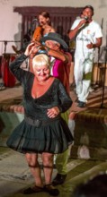 Old Cubans dance at the Salza market to the music of a live band, Trinidad, Cuba, Sancti Spíritus,