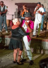 Old Cubans dance at the Salza market to the music of a live band, Trinidad, Cuba, Sancti Spíritus,