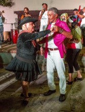 Old Cubans dance at the Salza market to the music of a live band, Trinidad, Cuba, Sancti Spíritus,