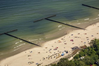 Beach west of KoÅ'obrzeg, Kolobrzeg, Rogowo, Baltic Sea coast, Województwo zachodniopomorskie,