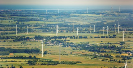 Wind farm, wind turbines, Wierciszewo, Wandhagen, Hinterpommern, Baltic Sea coast, Województwo