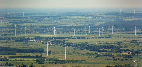 Wind farm, wind turbines, Wierciszewo, Wandhagen, Hinterpommern, Baltic Sea coast, Województwo