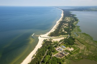 UnieÅ'cie, nest, beach, lagoon-like Jamno, Lake Jamunder, lagoon, Baltic Sea coast, Województwo