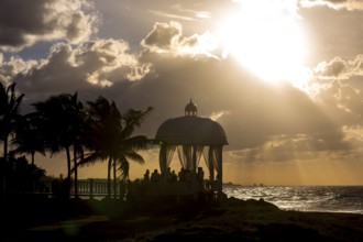 Wedding pavilion on the beach of Varadero with sunset in the hotel complex PARADISUS VARADERO