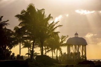 Wedding pavilion on the beach of Varadero with sunset in the hotel complex PARADISUS VARADERO