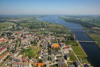 Wolin, Nikolai Church, bridge over the Dziwna, city centre, Baltic Sea coast, Województwo