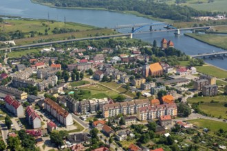 Wolin, Nikolai Church, bridge over the Dziwna, city centre, Baltic Sea coast, Województwo