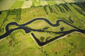 KamieÅ Pomorski, meandering river, Baltic Sea coast, Województwo zachodniopomorskie, Poland,