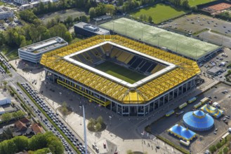 Aerial view, Aachener Tivoli, football stadium in Sportpark Soers, home ground of football club