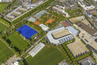 Aerial view, Deutsche Bank Stadium, Chio Aachen grounds at Sportpark Soers, Laurensberg, Aachen,