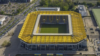 Aerial view, Aachen Tivoli, football stadium in Soers sports park, home ground of Alemannia Aachen