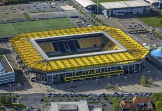 Aerial view, Aachen Tivoli, football stadium in Soers sports park, home ground of Alemannia Aachen