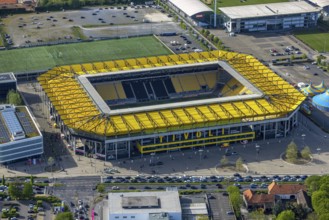 Aerial view, Aachener Tivoli, football stadium at Sportpark Soers, home ground of Alemannia Aachen