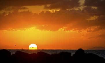 Varadero beach in the PARADISUS VARADERO RESORT SPA hotel complex with sunset, Varadero, Cuba,